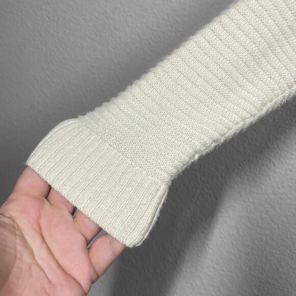 Madewell Small Greensboro Button Back Sweater Cream Periwinkle Colorblock - Picture 7 of 10